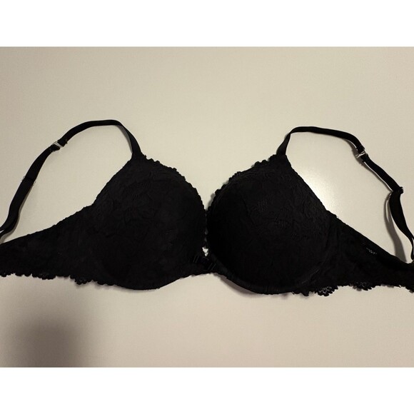 Frederick's Of Hollywood Black Lace Push Up Bra Size 38D Convertible - Picture 11 of 15
